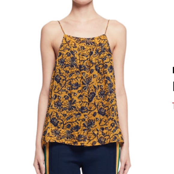 Isabel Marant Etoile ‘Bronson’ Floral Silk Camisole - Mustard Size 10 - Picture 1 of 10